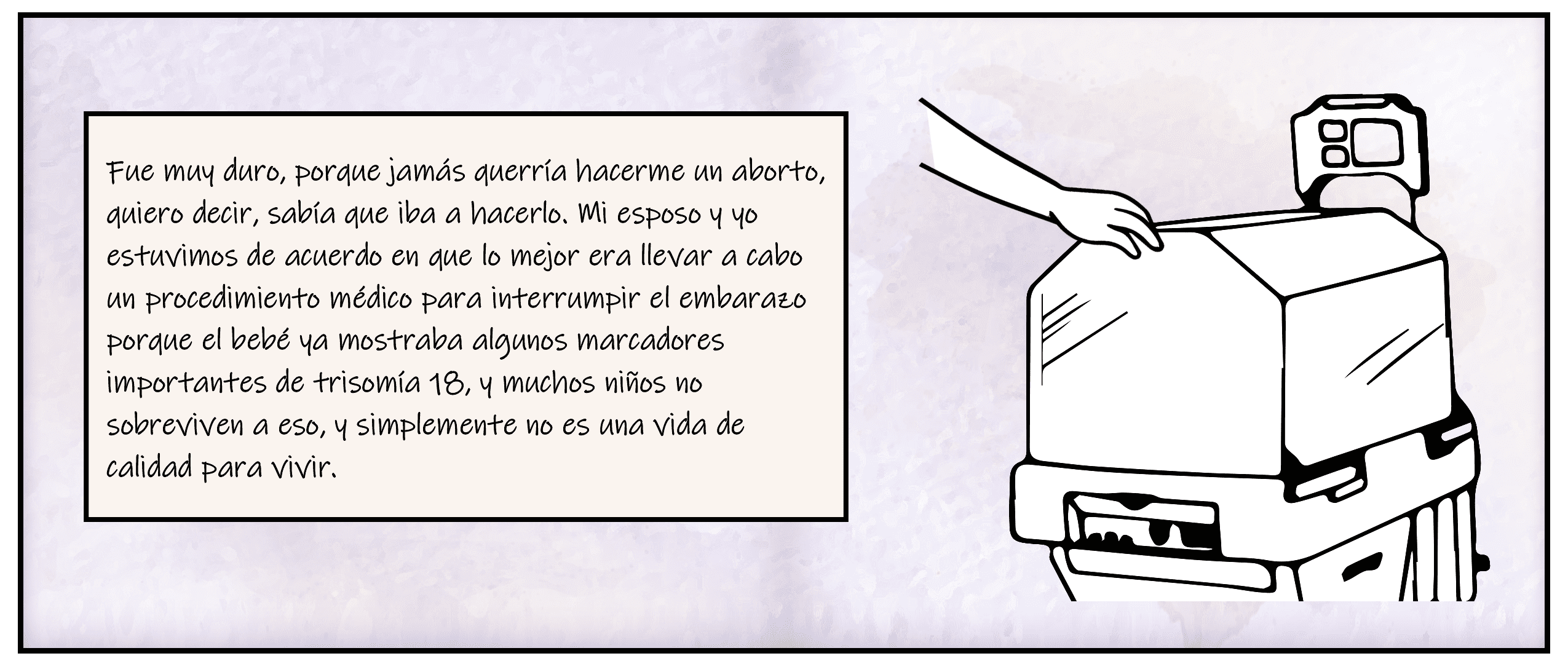 Page from graphic novel, narration available in top header
