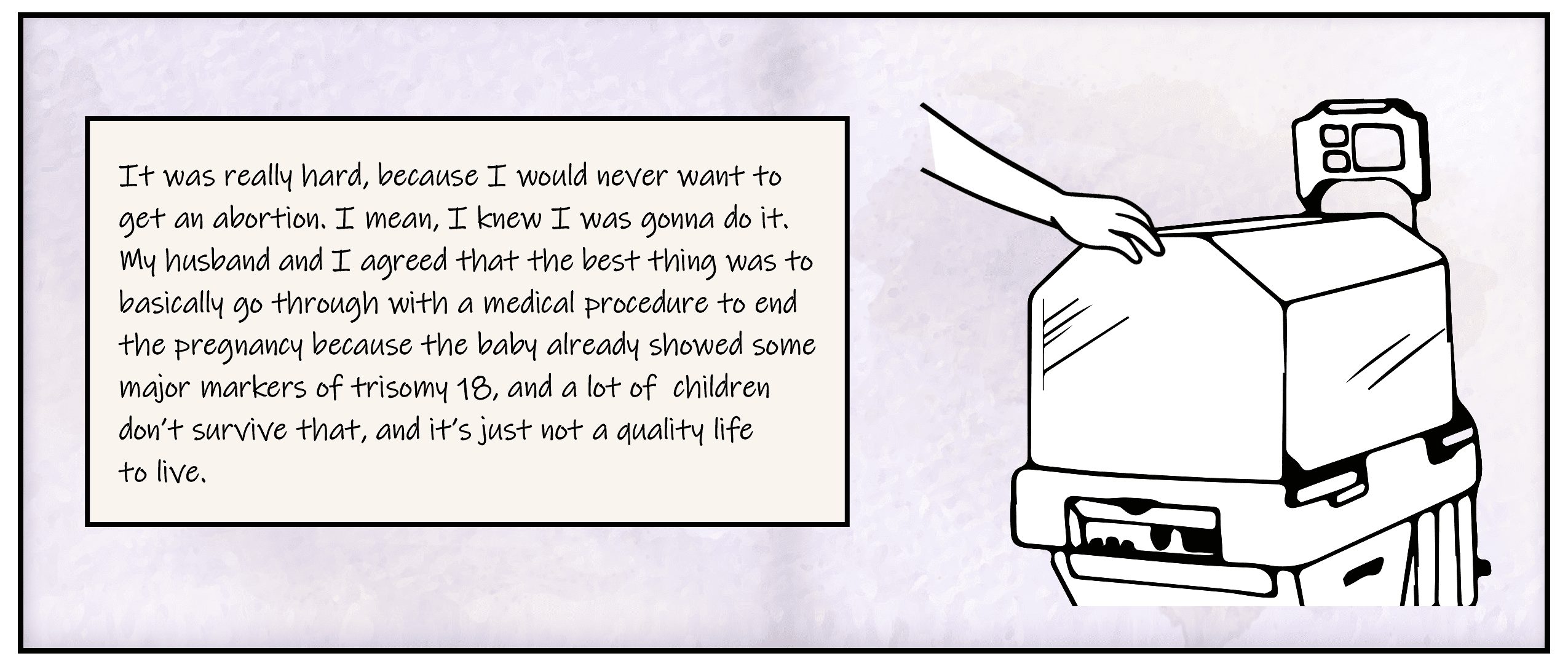 Page from graphic novel, narration available in top header